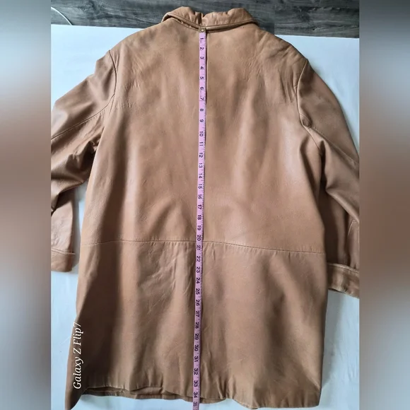 Tiboa Leathers Vintage Camel Genuine Leather Jacket - Size 14 - Picture 10 of 11